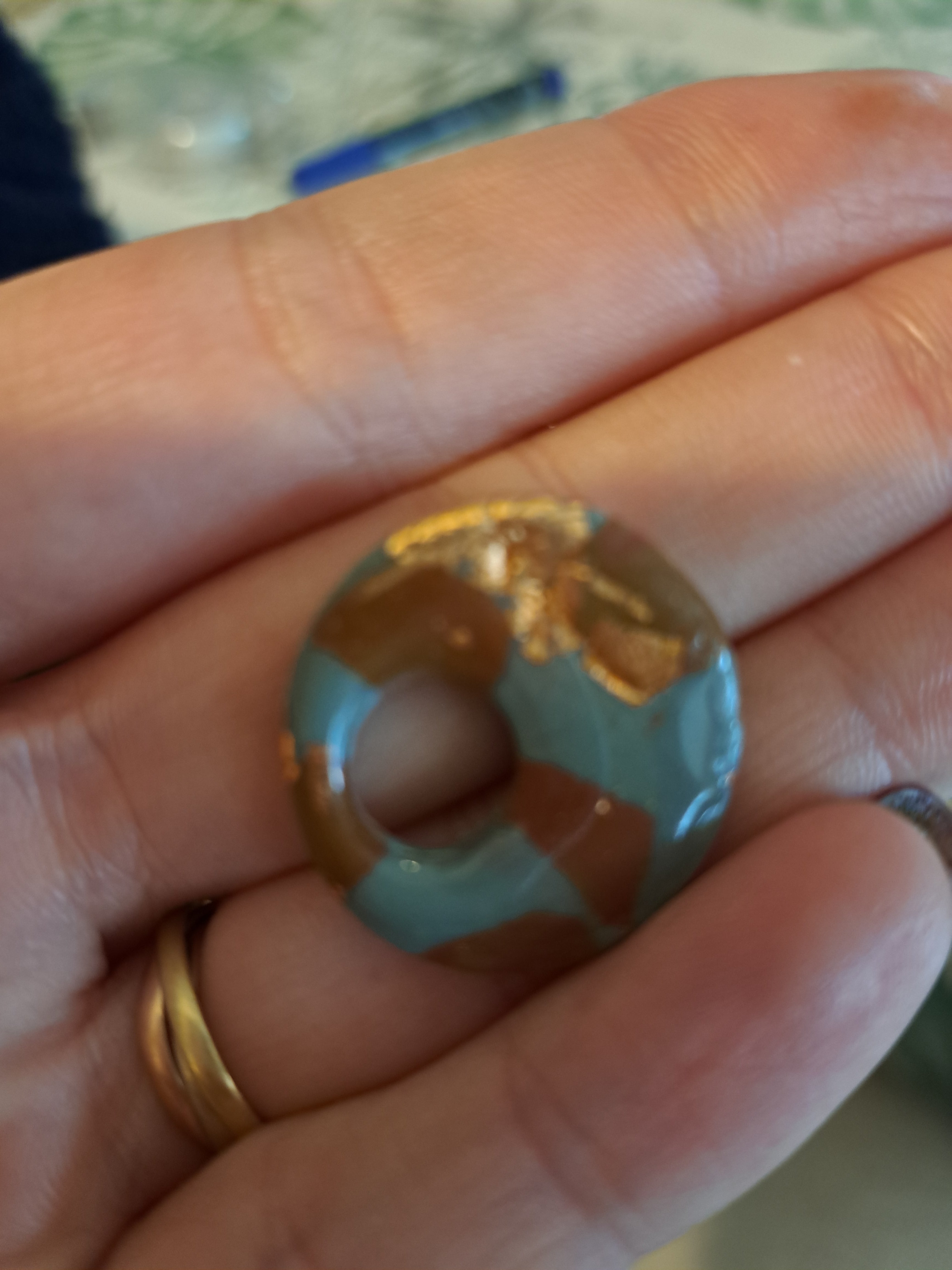 CIRCLE marron bleu or